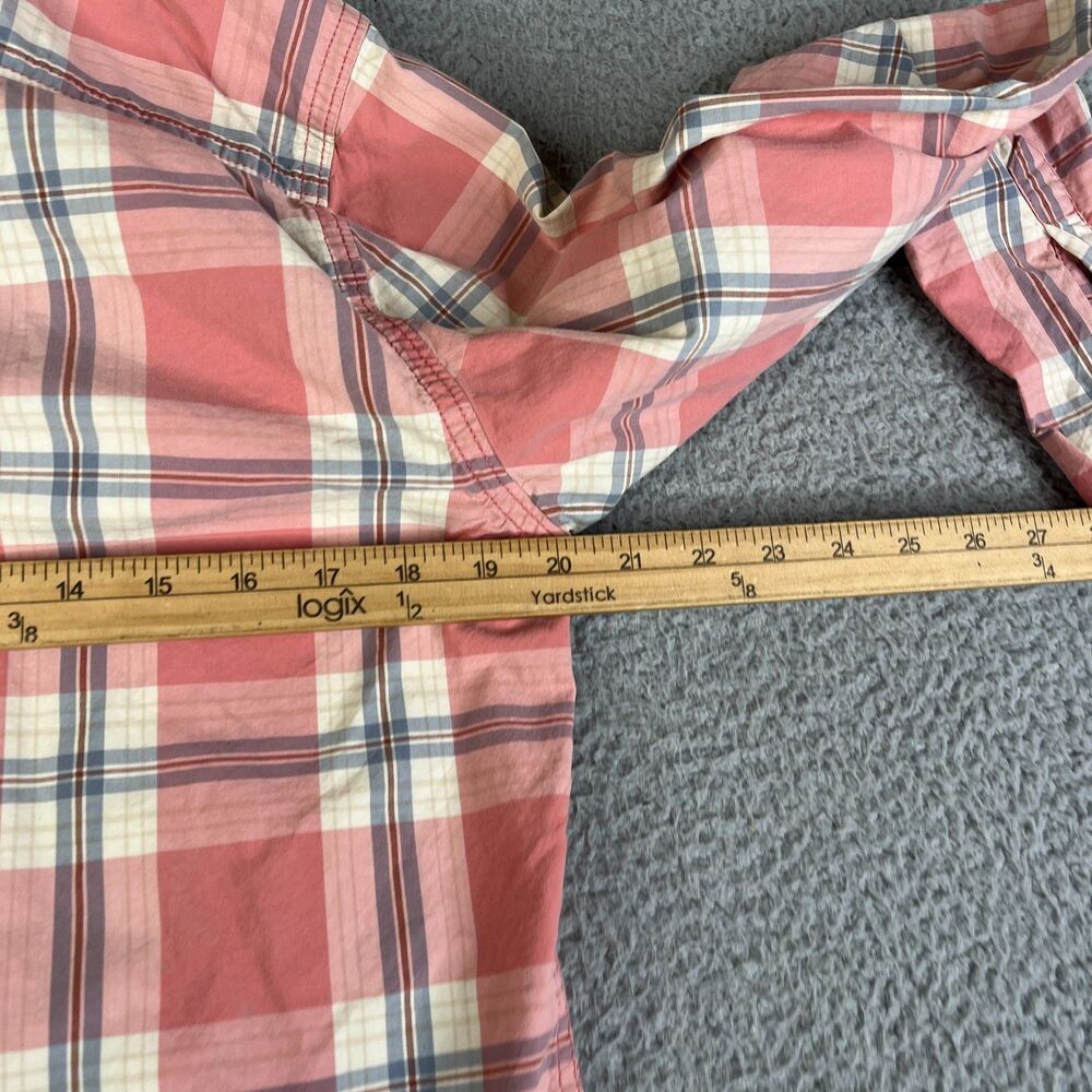 Hollister Men’s Coral Pink Plaid Button-Down Shirt - Picture 8 of 10